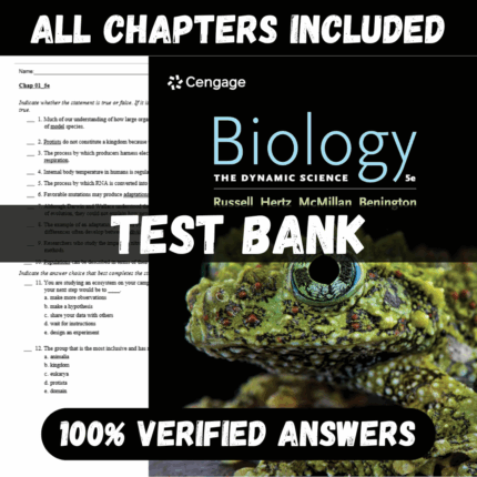 Test Bank for Biology: The Dynamic Science, 5th Edition by Peter J. Russell