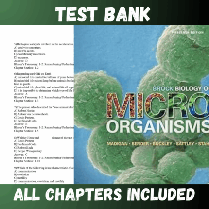 Test Bank - Brock Biology of Microorganisms 15th Edition by Michael Madigan