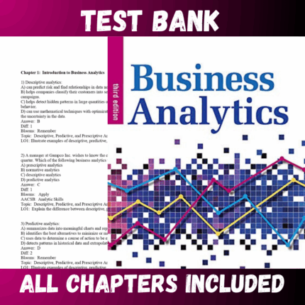 Test Bank - Business Analytics 3rd Edition by James Evans