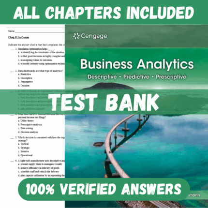 Test Bank for Business Analytics, 5th Edition by Jeffrey D. Camm