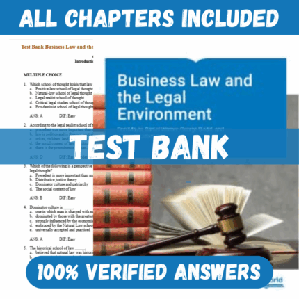 Test Bank for Business Law and the Legal Environment, Version 3.0 by Don Mayer