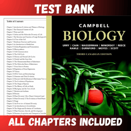 Test Bank - Campbell Biology, 3rd Canadian Edition by Urry