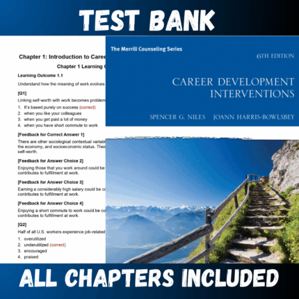 Test Bank - Career Development Interventions, 6th Edition by Niles