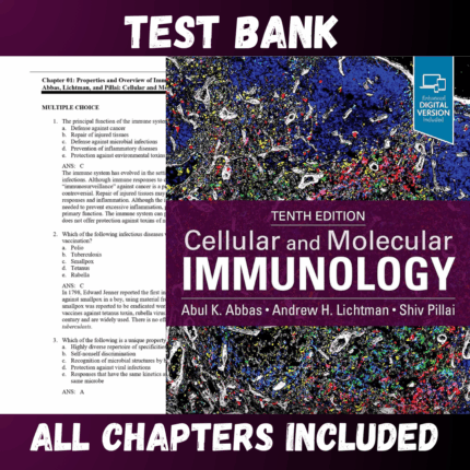 Test Bank - Cellular and Molecular Immunology, 10th Edition by Abbas