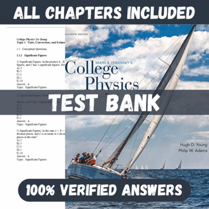 Test Bank for College Physics, 11th edition by Hugh D Young