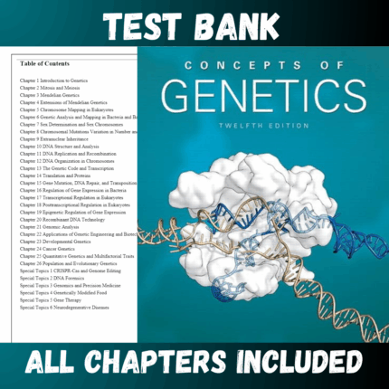 Test Bank - Concepts of Genetics, 12th Edition by Klug