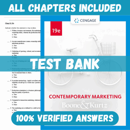 Test Bank for Contemporary Marketing, 19th Edition by Louis E. Boone