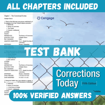 Test Bank for Corrections Today, 5th Edition by Rimonda R. Maroun