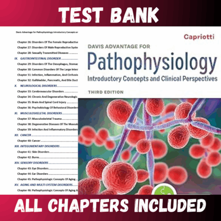 Test Bank - Davis Advantage for Pathophysiology Introductory Concepts 3rd Edition by Capriotti