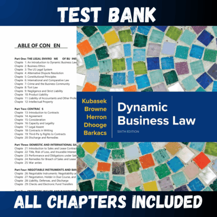 Test Bank - Dynamic Business Law 6th Edition by Kubasek