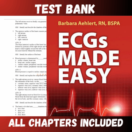 Test Bank - ECGs Made Easy 5th Edition by Barbara Aehlert