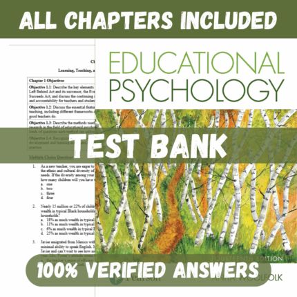 Test Bank for Educational Psychology 14th Edition (Global Edition) By Anita Woolfolk