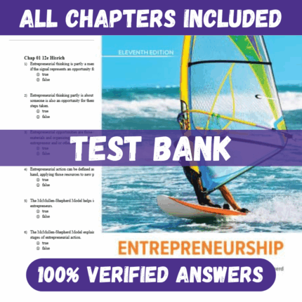 Test Bank for Entrepreneurship, 12th Edition by Robert Hisrich