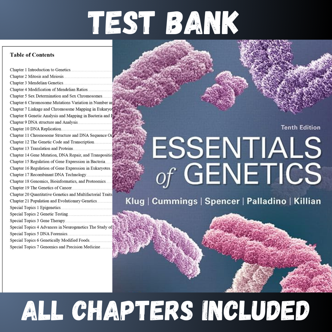 Test-Bank-for-Essentials-of-Genetics-10th-Edition-Klu-1