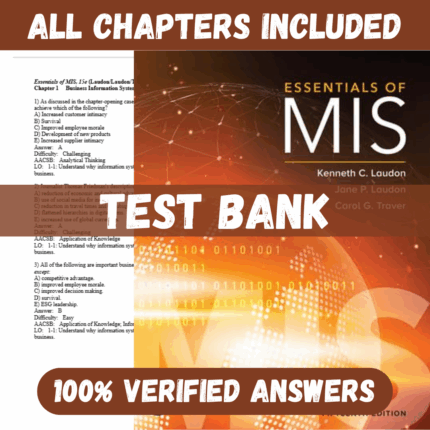 Test Bank for Essentials of MIS, 15th edition by Kenneth C. Laudon