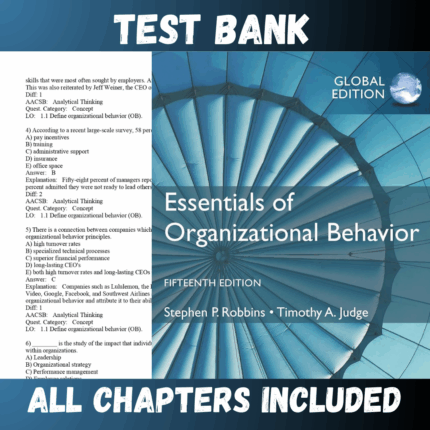 Test Bank - Essentials of Organizational Behavior, Global Edition 15th Edition by Robbins