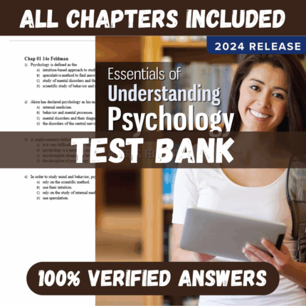 Test Bank for Essentials of Understanding Psychology, 14th Edition by Feldman