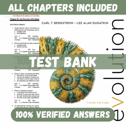 Test Bank for Evolution 3rd Edition By Carl Bergstrom