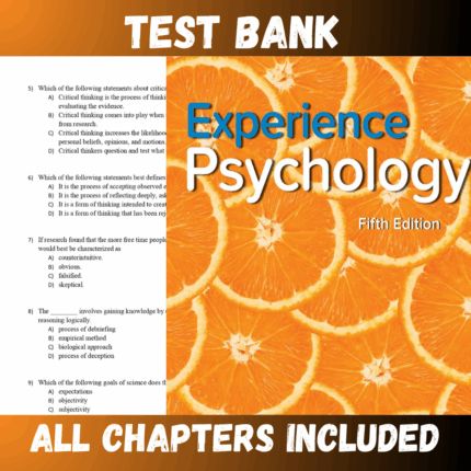 Test Bank - Experience Psychology 5th Edition by King