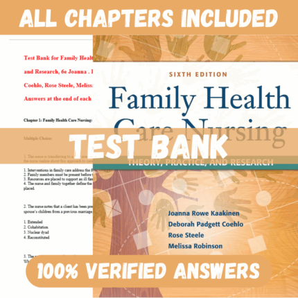 Test Bank for Family Health Care Nursing Theory Practice and Research 6th Edition By Kaakinen