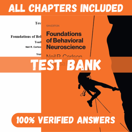 Test Bank for Foundations of Behavioral Neuroscience 10th Edition By Neil Carlson