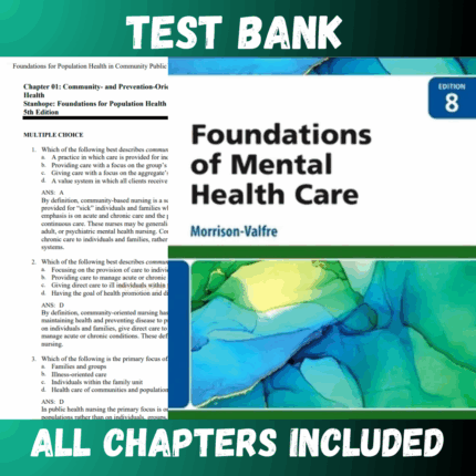 Test Bank - Foundations of Mental Health Care, 8th Edition by Morrison-Valfre