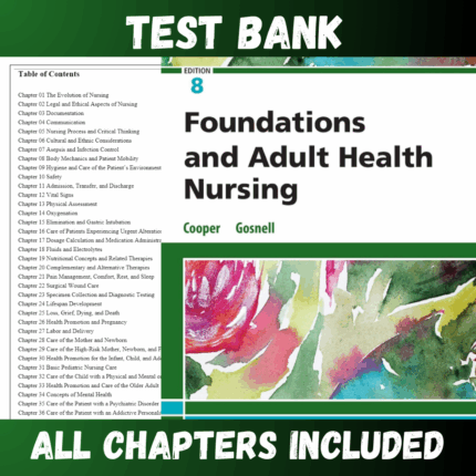 Test Bank - Foundations of Nursing, 8th Edition by Cooper