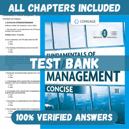 Test Bank for Fundamentals of Financial Management, Concise Edition 11th Edition By Eugene Brigham