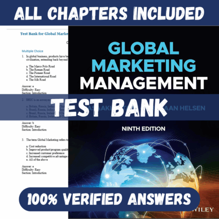 Test Bank for Global Marketing Management, 9th Edition by Masaaki Kotabe