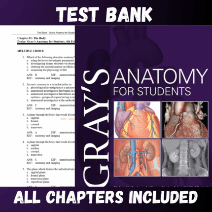 Test Bank - Gray’s Anatomy for Students, 4th Edition by Drake
