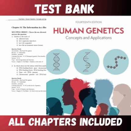 Test Bank - Human Genetics Concepts and Applications, 14th Edition by Lewis