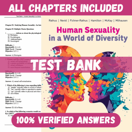 Test Bank for Human Sexuality in a World of Diversity, 7th Canadian Edition by Rathus