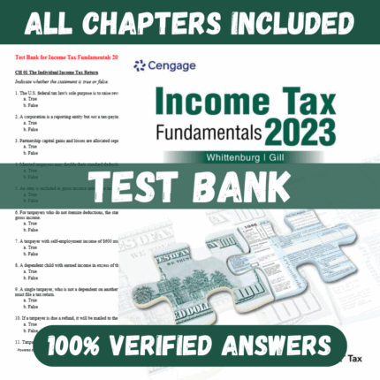 Test Bank for Income Tax Fundamentals 2023 41st Edition by Gerald Whittenburg