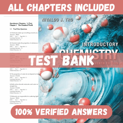 Test Bank for Introductory Chemistry, 7th edition by Nivaldo J. Tro