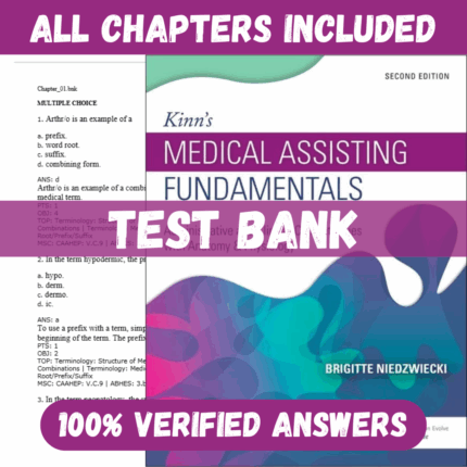 Test Bank for Kinn's Medical Assisting Fundamentals, 2nd Edition by Brigitte Niedzwiecki