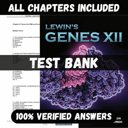 Test Bank for Lewin's GENES XII, 1st Edition by Krebs