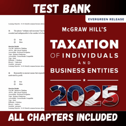 Test Bank - McGraw-Hill's Taxation of Individuals and Business Entities 2025 Edition by Spilker