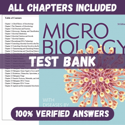 Test Bank for Microbiology with Diseases by Taxonomy, 5th Edition by Bauman