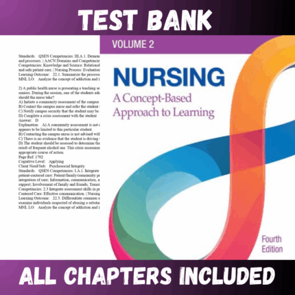 Test Bank - Nursing A Concept-Based Approach to Learning, Volume 2 4th Edition by Pearson