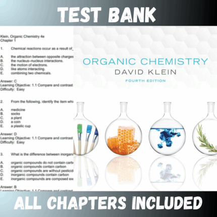 Test Bank - Organic Chemistry 4th Edition by Klein