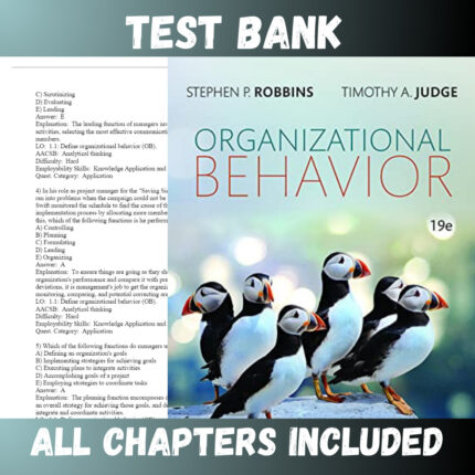 Test Bank - Organizational Behavior, Global 19th Edition by Robbins