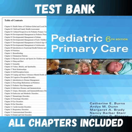 Test Bank - Pediatric Primary Care 6th Edition by Burns