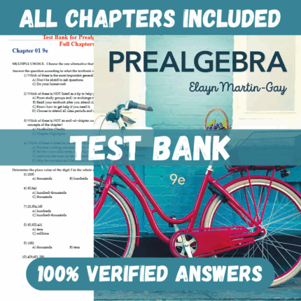 Test Bank for Prealgebra, 9th edition by Elayn Martin-Gay