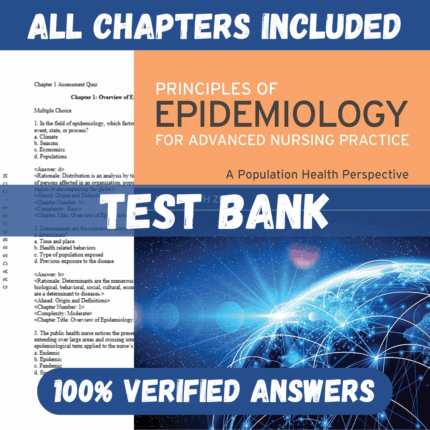 Test Bank for Principles of Epidemiology for Advanced Nursing Practice 1st Edition by Zeni