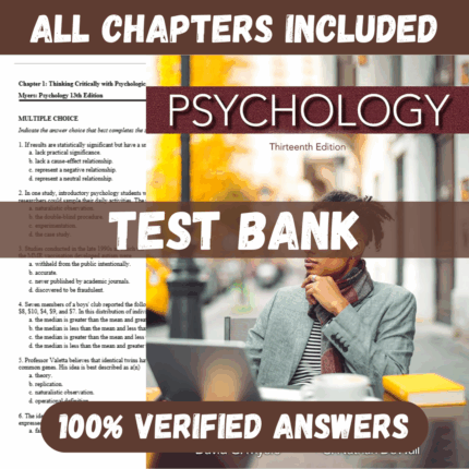 Test Bank for Psychology 13th Edition by Myers