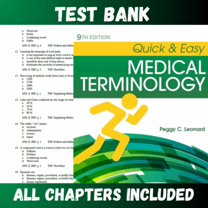 Test Bank - Quick & Easy Medical Terminology 9th Edition by Leonard