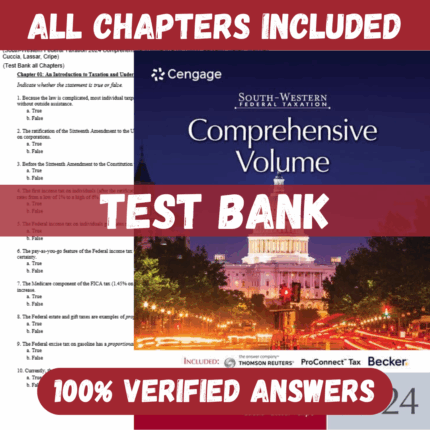 Test Bank for South-Western Federal Taxation 2024 Comprehensive Volume 47th Edition By Young