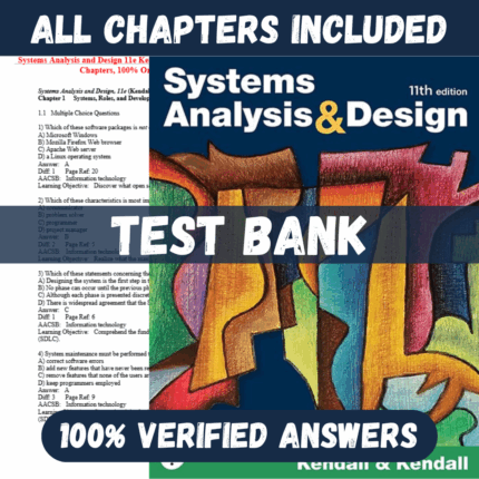 Test Bank for Systems Analysis and Design 11th Edition By Kenneth Kendall