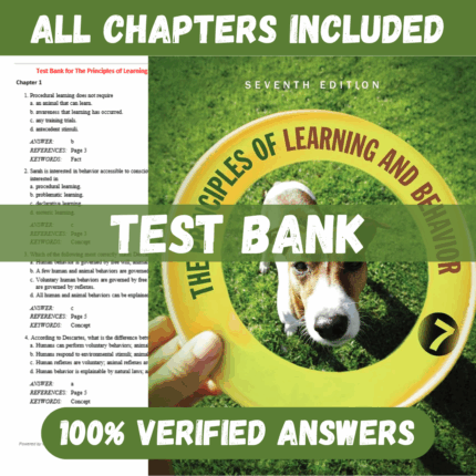 Test Bank for The Principles of Learning and Behavior 7th Edition By Michael Domjan