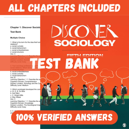 Test Bank - Discover Sociology, 5th Edition by Eglitis Chambliss